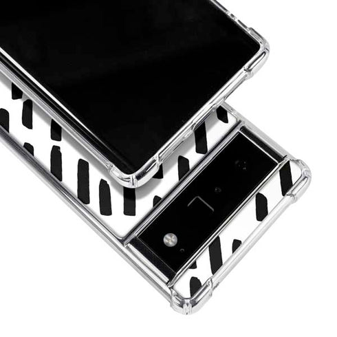 Black Dash Google Pixel 6 Clear Case